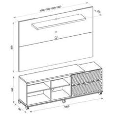 Imagem de Rack Com Painel Para TV até 55 Polegadas Harmony Caemmun