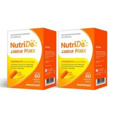 Imagem de Kit 2 NutriDe Vitamina D 2000 UI Cálcio e Fósforo 60 Caps