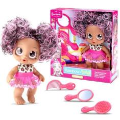 Imagem de Boneca Rainbow Baby Cachos Vinil Cabelo Afro Rosa e Preto Articulada