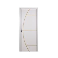 Imagem de Kit Porta de Madeira Decorada 215x94cm com Batente de MDF Ultra 12cm Gaúcha MGM Branco