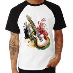 Imagem de Camiseta Raglan Guitarra Reggae - Foca Na Moda