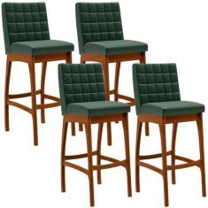 Imagem de Kit 04 Banquetas Altas Para Cozinha Sala de Jantar Fixa Mila L02 Facto