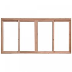 Imagem de Janela de Madeira de Correr 120x200cm Com Caixilho 9,4cm  EWK 384 Rondosul Marroml