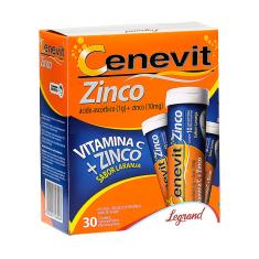Imagem de Vitamina C Cenevit Zinco 1g + 10mg Laranja com 30 comprimidos Legrand 30 Comprimidos Efervescentes