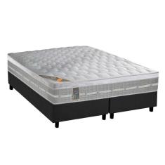Imagem de Cama Box Queen: Colchão Molas Ensacadas Castor Pocket Premium Gel + Base Crc Suede Gray(158X198)