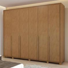 Imagem de Guarda-roupa 6 Portas 6 Gavetas 100% Mdf Imperatore com Pés Amêndoa Clean