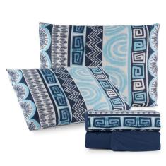 Imagem de Jogo de Cama Casal King Malha 100% Algodão 04 Pçs Fio Penteado 30/1