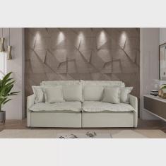 Imagem de Sofá Retrátil Reclinável para Sala de Estar 220cm Bardot Bege