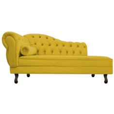 Imagem de Diva Recamier Diana 140cm Lado Direito Suede Amarelo