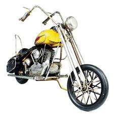 Imagem de Miniatura Colecionável Moto Customizada Ano 1949 Amarelo Verito