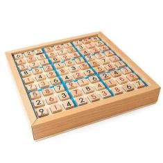 Imagem de Tabuleiro de jogo Sudoku Wokex Wooden com gaveta para crianças azul
