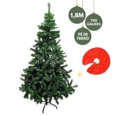 Imagem de Árvore Natal Pinheiro 1,80M Grande 700 Galhos Com Saia 75Cm