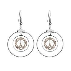 Imagem de Brincos Paris França Torre Eiffel Clássico Country City Brincos Pendentes Joias Círculo