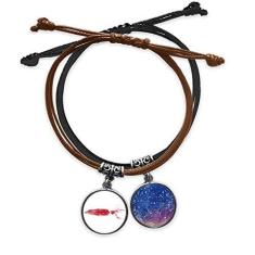 Imagem de DIYthinker Pulseira macia de couro com corrente de mão Ocean Fish Fresh Pink