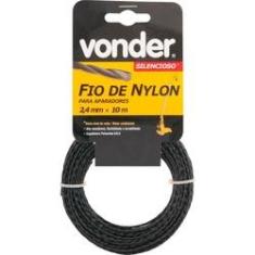 Imagem de Fio de nylon 2,4mmx10m silencioso para roçadeiras e aparadores - Vonder