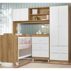 Imagem de Quarto de Bebê com Guarda-Roupa, Berço e Cômoda Ternura Peternella