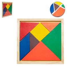 Imagem de Tabuleiro didatico educativo quebra cabeca de encaixe geometrico de ma
