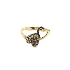 Imagem de Anel de ouro 18K Dois corações - Elegancy Joias