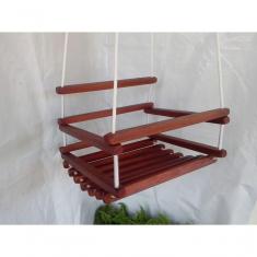Imagem de Balanço Gangorra Infantil Madeira 40x35 Mogno Suporta 80kg