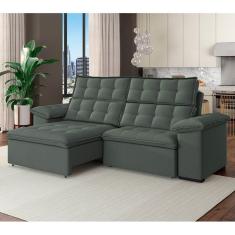 Imagem de Sofá 4 Lugares Retrátil Reclinável 270cm Denver Eucalipto