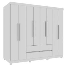 Imagem de Roupeiro Verona 8 Portas 4 Gavetas Externas Branco Neve
