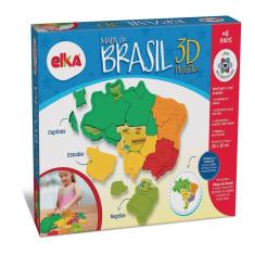 Imagem de Quebra-Cabeça Mapa do Brasil 3D Plástico - Elka