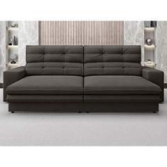 Imagem de Sofá Pegasus 2,50m Assento Retrátil e Reclinável Velosuede Chocolate - Netsofas