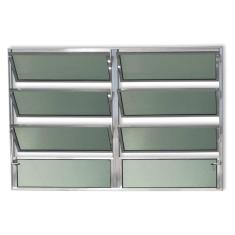 Imagem de Janela Basculante de Alumínio 80x120cm 2 Seções com Vidro Boreal Plus Brimak Brilhante