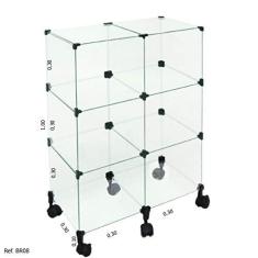 Imagem de Balcão de Vidro com Rodízios - 0,60 x 1,00 x 0,30