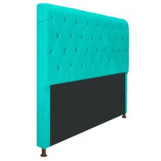 Imagem de Cabeceira Estofada Cristal 140Cm Casal  Turquesa
