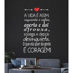 Imagem de Adesivo Decorativo De Parede Frase A Vida É Assim Para Sala