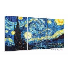 Imagem de Quadro Decorativo Van Gogh Noite Estrelada 120x60 3 pçs
