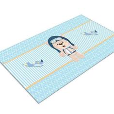 Imagem de Tapete Infantil Ursinho Aviador 60x120 Antiderrapante - Style Brazil, 