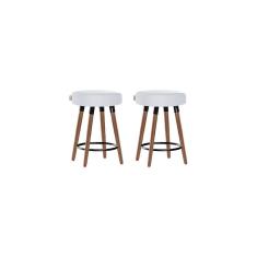 Imagem de Kit 2 Bancos Moderno Pé Palito Roma Slim Branco 50cm