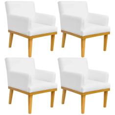 Imagem de Kit 04 Poltronas Decorativa Para Sala de Estar Base Mel Beatriz W01 Corano  - Lyam Decor