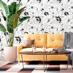 Imagem de Papel De Parede Adesivo Folha E Flor N012072 Rolo 0,58X3M