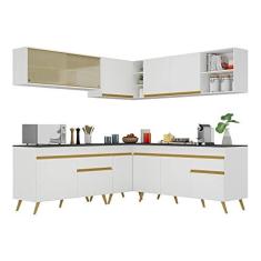 Imagem de Cozinha Completa de Canto Veneza Gw Multimóveis Mp2061 com Armário e Balcão Branca