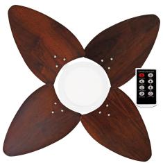 Imagem de Ventilador De Teto Aspen Led 3000K Venti-Delta Branco 4Pás Imbuia 220V Com Controle Remoto