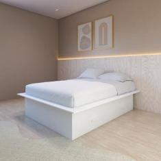 Imagem de Cama Casal Adulto com 4 Gavetas Gades Yescasa Branco Perfect Wood