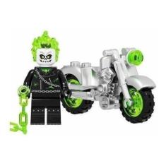 Imagem de Boneco Blocos De Montar Moto Motoqueiro Fantasma Air Chain - Mega Bloc