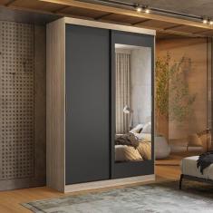 Imagem de Guarda-roupa Solteiro Com Espelho 2 Portas De Correr 2 Gaveta