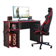 Imagem de Mesa Gamer 3875 Preto Vermelho Qmovi