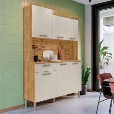 Imagem de Armário de Cozinha Genova 6 Portas 1 Gaveta Freijó/Soft - Kits Paraná