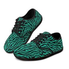 Imagem de GOSTONG Sapatos masculinos descalços minimalistas tênis de caminhada respirável leve tênis de corrida antiderrapante preto EUA 34-48, Listras verde-zebra, 36