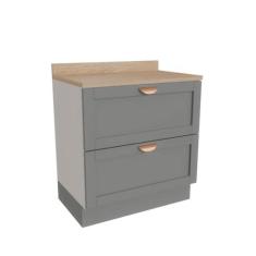 Imagem de Balcão 2 Gavetões 80cm Arizona Cabecasa Madeiramadeira Branco/cinza