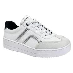 Imagem de Tênis Ramarim Casual Plataforma Feminino Branco Prata - 003741, Branco