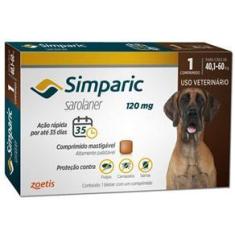Imagem de Simparic Anti Pulgas e Carrapatos Cães de 40,1 A 60 KG 120 Mg 01 Comprimido -  Zoetis