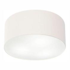 Imagem de Plafon Cilíndrico Md-3058 Cúpula em Tecido 55x25cm Branco - Bivolt