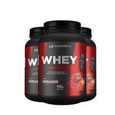 Imagem de 3X Whey Protein De Morango 900G Hf Suplements