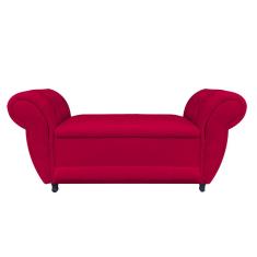 Imagem de Divã Recamier Com Baú Grécia 1,55 Cm Suede Vermelho